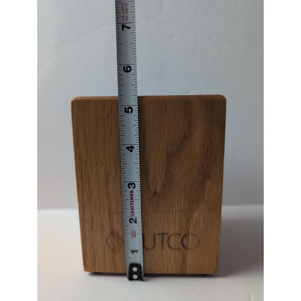 Vintage Cutco Wooden Kitchen Utensil Holder Honey Oak Finish 4